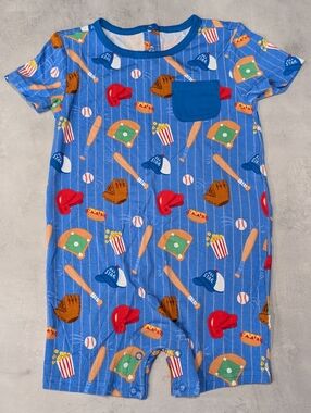 NWOT Little Sleepies All Stars Bamboo Pocket Romper Shorty Size 3T